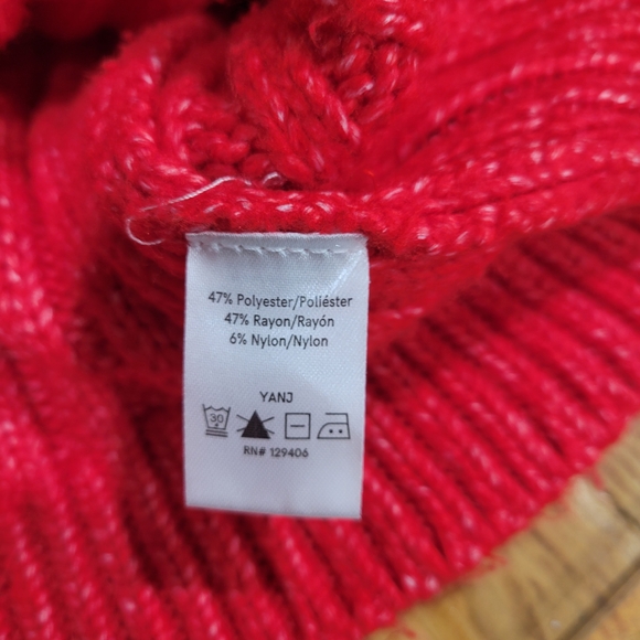 VENUS Red Cowl Neck Diamomd Zipper Sweater SZ. Small - Picture 6 of 7